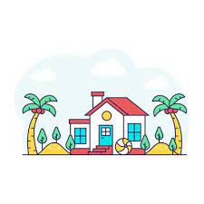 Vacation House Vector Art Icons And