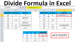 Divide In Excel Formula Examples