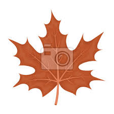 Maple Leaf Icon In Cartoon Style