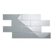 Giorbello True Gray 4x12 Glass Subway Tile 5 Sq Ft Case