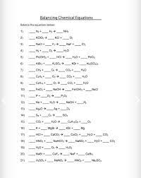 Balance These Chemical Equationsthe