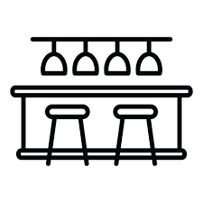 Bar Counter Interior Icon Outline