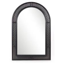 Black Arched Wall Mounted Mirror