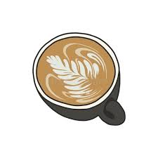 Coffee Latte Art Doodle Icon Vector
