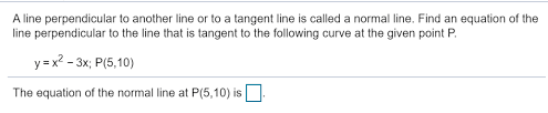 Solved A Line Perpendicular To Another