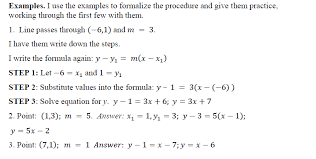 G1 Traditional Math Point Slope Form