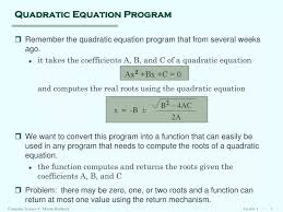 Ppt Quadratic Equation Program