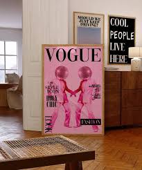 Vogue Poster 70s Print Pink