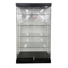 Frameless Glass Showcase Display Black