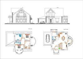 Duplex Floor Plan Elevation Section
