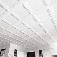 Art3dwallpanels White 2 Ft X 2 Ft Decorative Square Drop Ceiling Tile Lay In Pvc Ceiling Panels 48 Sq Ft Case