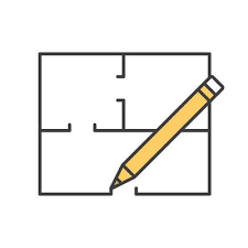 Floor Plan Flat Blueprint With Pencil
