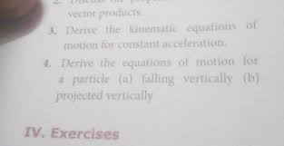 Motion For Constant Acceleration