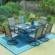 7 Piece Metal Outdoor Patio Dining Set
