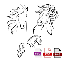 3 Horse Icon Horse Head Svg Instant