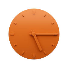 Minimal Orange Clock 5 15 Quarter Past