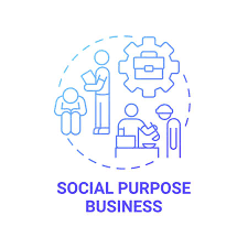 Social Purpose Business Blue Gradient