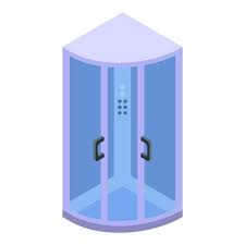 Clean Shower Stall Icon Isometric