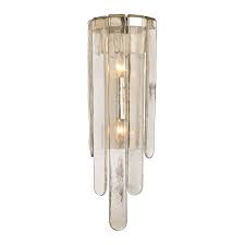 Glass Wall Light Polished Nickel Hudson