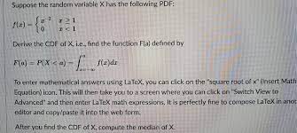 Solved Suppose The Random Variable X