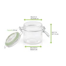 Mini Reusable Glass Seal Jars H 2 8in