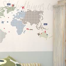 Modern World Map Wall Sticker Travel