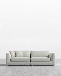 European Modern Off White Nico Sofa 236cm Luxury Felt Upholstery