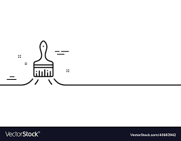 Paint Brush Line Icon Wall Paintbrush