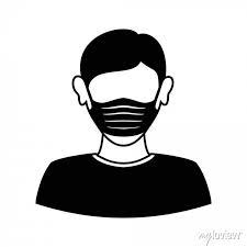 Face Mask Man Icon Isolated On White
