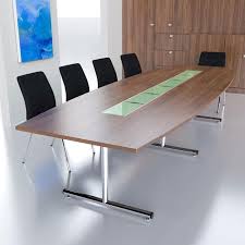 Barrel Shaped Boardroom Table On Chrome