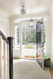 Black Front Door With Sidelights