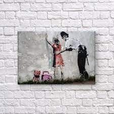 Banksy Canvas Wall Art Policeman