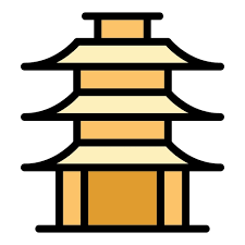 Landscape Pagoda Icon Outline Vector