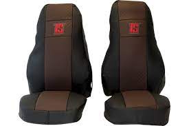 Suitable For Volvo Fh4 I Fh5 2016 Hollandline Leatherette I Seat Covers Brown 2 Belts Integrated On Seat