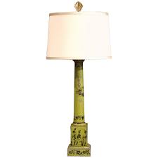 Hand Painted Green Tole Table Lamp