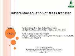Diffeial Equation Of Mass Transfer