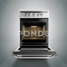 Open Gas Stove 3d Render Isolated On A