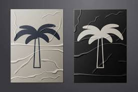 White Tropical Palm Tree Icon Isolated