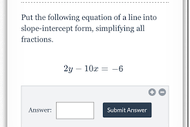 Put The Following Equation Of A Line