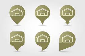 Farm Barn Vector Pin Map Icon Building