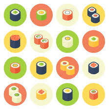 Create A Flat Design Rolled Sushi Icon