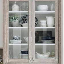 Brown Oak China Cabinet With Glass