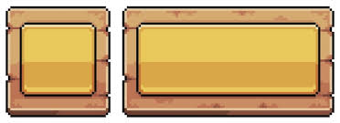 Pixel Art Wooden Ons For Game And