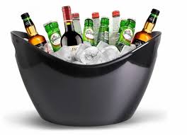 Black Plastic Wine Bucket Party Tub At