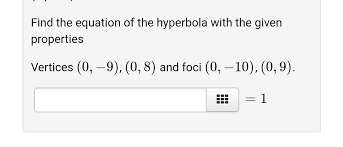 Find The Equation Of The Hyperbola With