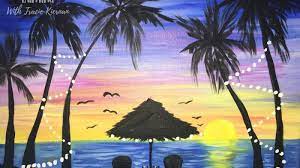 How To Paint A Palm Tree Sunset