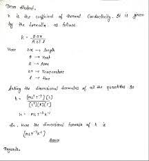 Thermal Conductivity K Given Relation