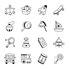 A Black And White Icon Set Of Icons For