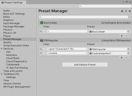 unity manual preset manager