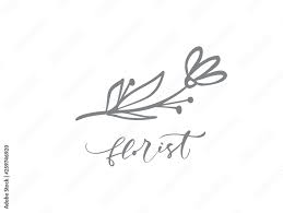 Florist Calligraphic Text Hand Drawn